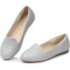 imageUSSHOE Flats Shoes for Women Slip on Round Toe Comfortable Womens Flats Ballet Flats Shoes LoafersSilvery Glitter