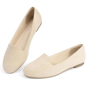 imageUSSHOE Flats Shoes for Women Slip on Round Toe Comfortable Womens Flats Ballet Flats Shoes LoafersBeige Bf2