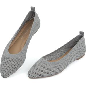 imageUSSHOE Flats Shoes for Women Slip on Round Toe Comfortable Womens Flats Ballet Flats Shoes LoafersGrey Suede 328