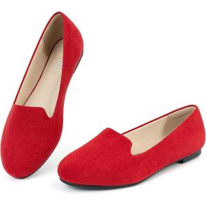 imageUSSHOE Flats Shoes for Women Slip on Round Toe Comfortable Womens Flats Ballet Flats Shoes LoafersRed Bf2