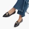 imageMUSSHOE Womens Loafers Comfortable Fashion Chain Flats Shoes for WomenBlack Pu