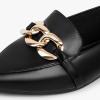 imageMUSSHOE Womens Loafers Comfortable Fashion Chain Flats Shoes for WomenBlack Pu