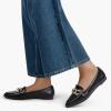 imageMUSSHOE Womens Loafers Comfortable Fashion Chain Flats Shoes for WomenBlack Pu