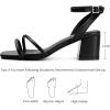imageMUSSHOE Block Heeled Prom Heels Sandals for Women Chunky Square Open Toe Strappy High Heels Ankle Buckle Sandals Party Wedding Bridal Dress ShoesBlack