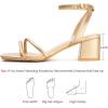 imageMUSSHOE Block Heeled Prom Heels Sandals for Women Chunky Square Open Toe Strappy High Heels Ankle Buckle Sandals Party Wedding Bridal Dress ShoesGold