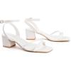 imageMUSSHOE Block Heeled Prom Heels Sandals for Women Chunky Square Open Toe Strappy High Heels Ankle Buckle Sandals Party Wedding Bridal Dress ShoesWhite