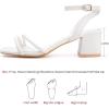 imageMUSSHOE Block Heeled Prom Heels Sandals for Women Chunky Square Open Toe Strappy High Heels Ankle Buckle Sandals Party Wedding Bridal Dress ShoesWhite