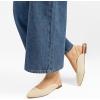 imageMUSSHOE Womens Blue Mesh Slingback Flats  Pointed Toe Peep Toe Slip On Flat Heel Casual Office ShoesBeige