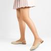 imageMUSSHOE Womens Blue Mesh Slingback Flats  Pointed Toe Peep Toe Slip On Flat Heel Casual Office ShoesBeige