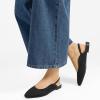 imageMUSSHOE Womens Blue Mesh Slingback Flats  Pointed Toe Peep Toe Slip On Flat Heel Casual Office ShoesBlack