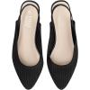 imageMUSSHOE Womens Blue Mesh Slingback Flats  Pointed Toe Peep Toe Slip On Flat Heel Casual Office ShoesBlack