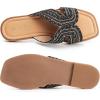 imageMUSSHOE Womens Flat Sandals Comfortable Slip On Dressy Open Square Toe Slides Sandals for SummerBlack