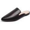 imageMUSSHOE Mules for Women Flats Comfortable Pointed Toe Women MulesBlack
