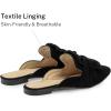 imageMUSSHOE Women Mules Pointed Toe Flats  Comfortable Slip on Work Loafers for Professional Woman Aged 2540 Casual Classic Dressy 2025Black Suede