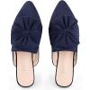 imageMUSSHOE Women Mules Pointed Toe Flats  Comfortable Slip on Work Loafers for Professional Woman Aged 2540 Casual Classic Dressy 2025Navy Suede