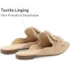 imageMUSSHOE Women Mules Pointed Toe Flats  Comfortable Slip on Work Loafers for Professional Woman Aged 2540 Casual Classic Dressy 2025Nude Suede