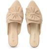 imageMUSSHOE Women Mules Pointed Toe Flats  Comfortable Slip on Work Loafers for Professional Woman Aged 2540 Casual Classic Dressy 2025Nude Suede