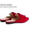 imageMUSSHOE Women Mules Pointed Toe Flats  Comfortable Slip on Work Loafers for Professional Woman Aged 2540 Casual Classic Dressy 2025Red Suede