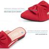 imageMUSSHOE Women Mules Pointed Toe Flats  Comfortable Slip on Work Loafers for Professional Woman Aged 2540 Casual Classic Dressy 2025Red Suede