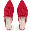 imageMUSSHOE Women Mules Pointed Toe Flats  Comfortable Slip on Work Loafers for Professional Woman Aged 2540 Casual Classic Dressy 2025Red Suede