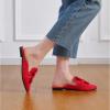 imageMUSSHOE Women Mules Pointed Toe Flats  Comfortable Slip on Work Loafers for Professional Woman Aged 2540 Casual Classic Dressy 2025Red Suede