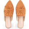 imageMUSSHOE Women Mules Pointed Toe Flats  Comfortable Slip on Work Loafers for Professional Woman Aged 2540 Casual Classic Dressy 2025Tan Suede