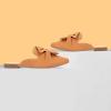 imageMUSSHOE Women Mules Pointed Toe Flats  Comfortable Slip on Work Loafers for Professional Woman Aged 2540 Casual Classic Dressy 2025Tan Suede