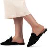 imageMUSSHOE Women Pointed Toe Mules Flats  Slip on Backless Loafers  Comfortable Work Slide Shoes for Professional Woman Aged 2540 Casual Classic DressyBlack Suede