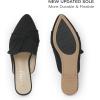 imageMUSSHOE Women Pointed Toe Mules Flats  Slip on Backless Loafers  Comfortable Work Slide Shoes for Professional Woman Aged 2540 Casual Classic DressyBlack Suede