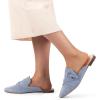 imageMUSSHOE Women Pointed Toe Mules Flats  Slip on Backless Loafers  Comfortable Work Slide Shoes for Professional Woman Aged 2540 Casual Classic DressyGrey Suede