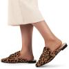 imageMUSSHOE Women Pointed Toe Mules Flats  Slip on Backless Loafers  Comfortable Work Slide Shoes for Professional Woman Aged 2540 Casual Classic DressyLeopard Suede