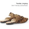 imageMUSSHOE Women Pointed Toe Mules Flats  Slip on Backless Loafers  Comfortable Work Slide Shoes for Professional Woman Aged 2540 Casual Classic DressyLeopard Suede
