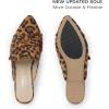 imageMUSSHOE Women Pointed Toe Mules Flats  Slip on Backless Loafers  Comfortable Work Slide Shoes for Professional Woman Aged 2540 Casual Classic DressyLeopard Suede