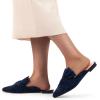 imageMUSSHOE Women Pointed Toe Mules Flats  Slip on Backless Loafers  Comfortable Work Slide Shoes for Professional Woman Aged 2540 Casual Classic DressyNavy Suede