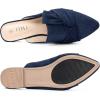 imageMUSSHOE Women Pointed Toe Mules Flats  Slip on Backless Loafers  Comfortable Work Slide Shoes for Professional Woman Aged 2540 Casual Classic DressyNavy Suede