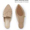 imageMUSSHOE Women Pointed Toe Mules Flats  Slip on Backless Loafers  Comfortable Work Slide Shoes for Professional Woman Aged 2540 Casual Classic DressyNude Suede