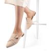 imageMUSSHOE Women Pointed Toe Mules Flats  Slip on Backless Loafers  Comfortable Work Slide Shoes for Professional Woman Aged 2540 Casual Classic DressyNude Suede