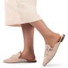 imageMUSSHOE Women Pointed Toe Mules Flats  Slip on Backless Loafers  Comfortable Work Slide Shoes for Professional Woman Aged 2540 Casual Classic DressyNude Suede