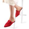 imageMUSSHOE Women Pointed Toe Mules Flats  Slip on Backless Loafers  Comfortable Work Slide Shoes for Professional Woman Aged 2540 Casual Classic DressyRed Suede