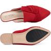 imageMUSSHOE Women Pointed Toe Mules Flats  Slip on Backless Loafers  Comfortable Work Slide Shoes for Professional Woman Aged 2540 Casual Classic DressyRed Suede