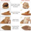 imageMUSSHOE Women Pointed Toe Mules Flats  Slip on Backless Loafers  Comfortable Work Slide Shoes for Professional Woman Aged 2540 Casual Classic DressyTan Suede