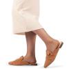 imageMUSSHOE Women Pointed Toe Mules Flats  Slip on Backless Loafers  Comfortable Work Slide Shoes for Professional Woman Aged 2540 Casual Classic DressyTan Suede