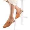 imageMUSSHOE Women Pointed Toe Mules Flats  Slip on Backless Loafers  Comfortable Work Slide Shoes for Professional Woman Aged 2540 Casual Classic DressyTan Suede