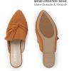 imageMUSSHOE Women Pointed Toe Mules Flats  Slip on Backless Loafers  Comfortable Work Slide Shoes for Professional Woman Aged 2540 Casual Classic DressyTan Suede
