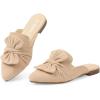 imageMUSSHOE Women Mules Pointed Toe Flats  Comfortable Slip on Work Loafers for Professional Woman Aged 2540 Casual Classic Dressy 2025Nude Suede