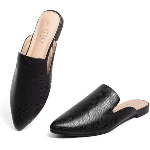 imageMUSSHOE Mules for Women Flats Comfortable Pointed Toe Women MulesBlack
