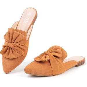 imageMUSSHOE Women Mules Pointed Toe Flats  Comfortable Slip on Work Loafers for Professional Woman Aged 2540 Casual Classic Dressy 2025Tan Suede