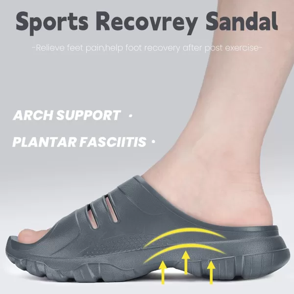 Gaatpot Recovery Sandals Mens Womens Thick Cushion Slides with Comfortable Plantar Fasciitis Arch Support Orthotic Open Toe Athletic Indoor Outdoor Sport Slippers