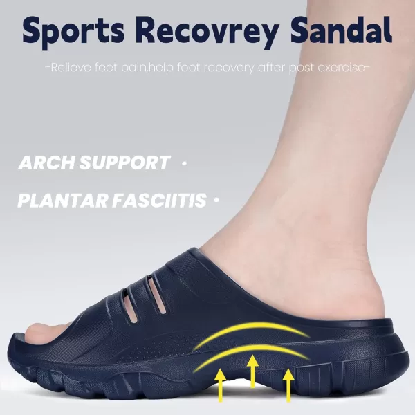 Gaatpot Recovery Sandals Mens Womens Thick Cushion Slides with Comfortable Plantar Fasciitis Arch Support Orthotic Open Toe Athletic Indoor Outdoor Sport Slippers