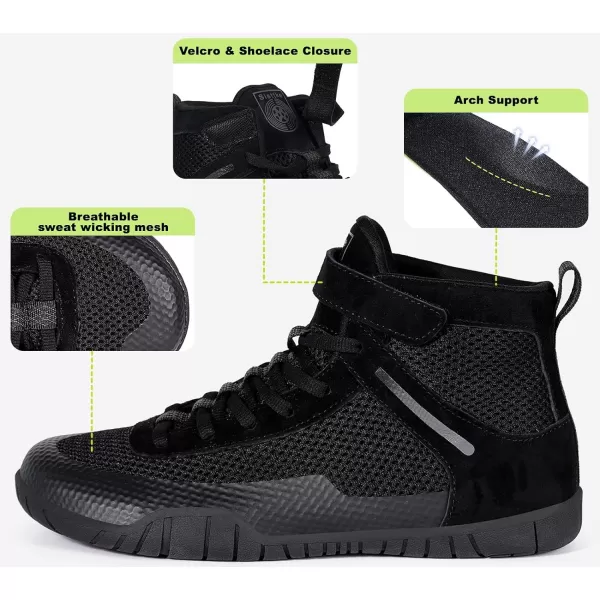Men’s Barefoot Minimalist Shoes High Top Wide Fitness Cross-Trainer Zero Drop Sole